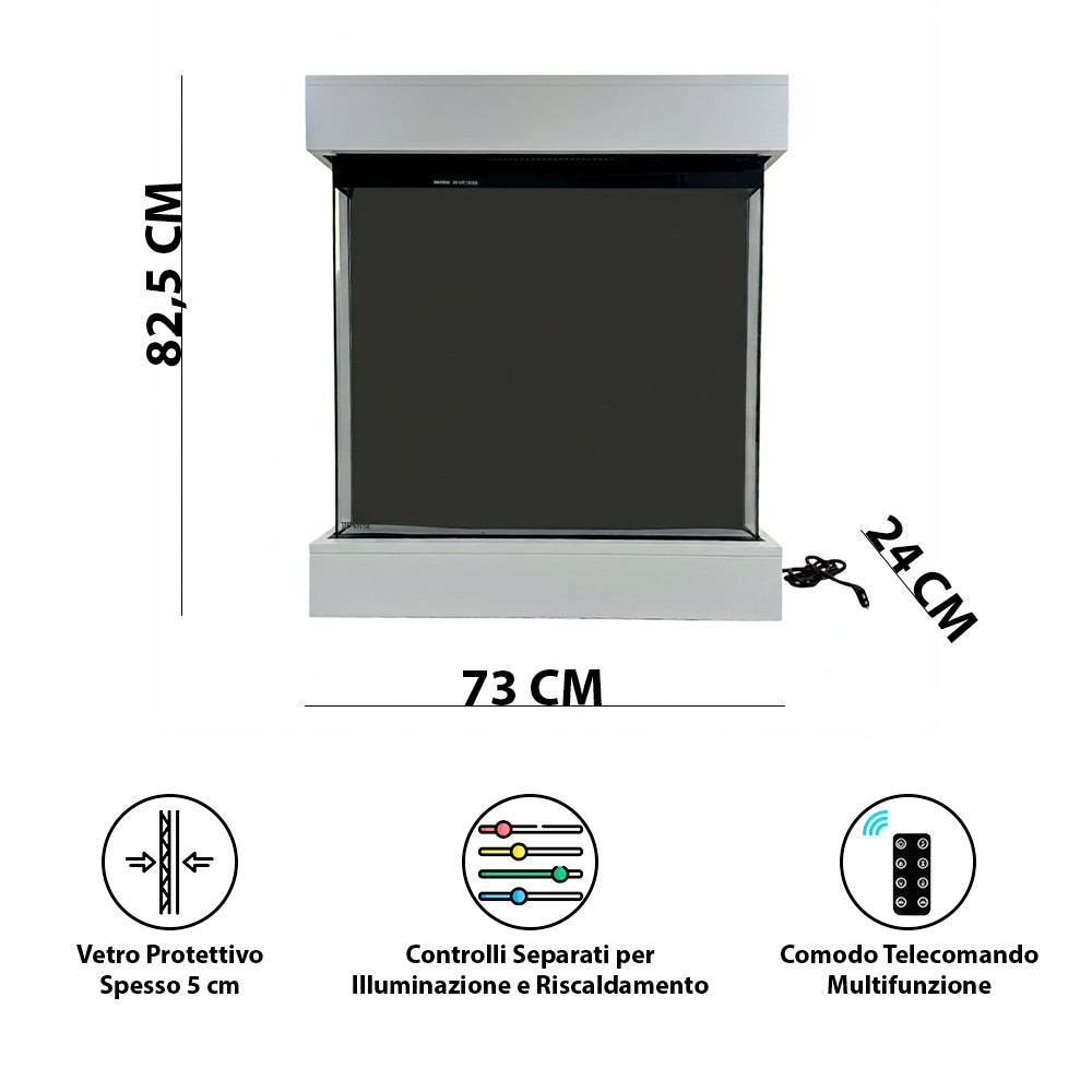 Tempo Style – Kominek elektryczny CALLIOPE w kolorze białym ze zintegrowanym głośnikiem Bluetooth | Efekt prawdziwego ognia 750–1500 W - 3