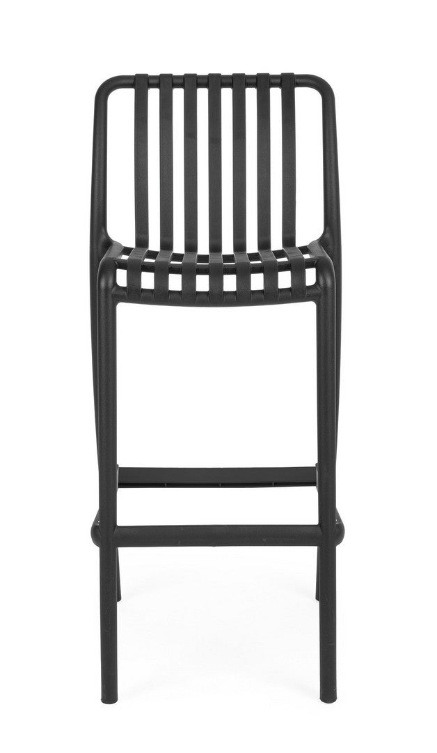 Tabouret d'extérieur en polypropylène résistant aux UV, noir - 3