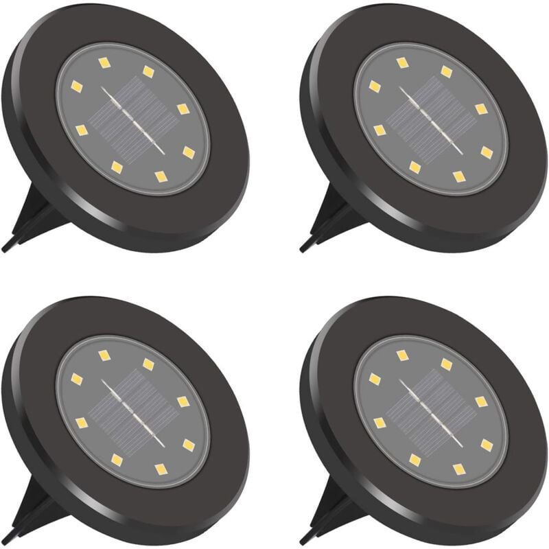 Lot De 8 Lampes Solaires Extérieur - LED Haute Luminosité, IP65 Étanche - Éclairage Jardin, Allée, Terrasse - Autoalimentées, Installation Sans Fil - Blanc Froid