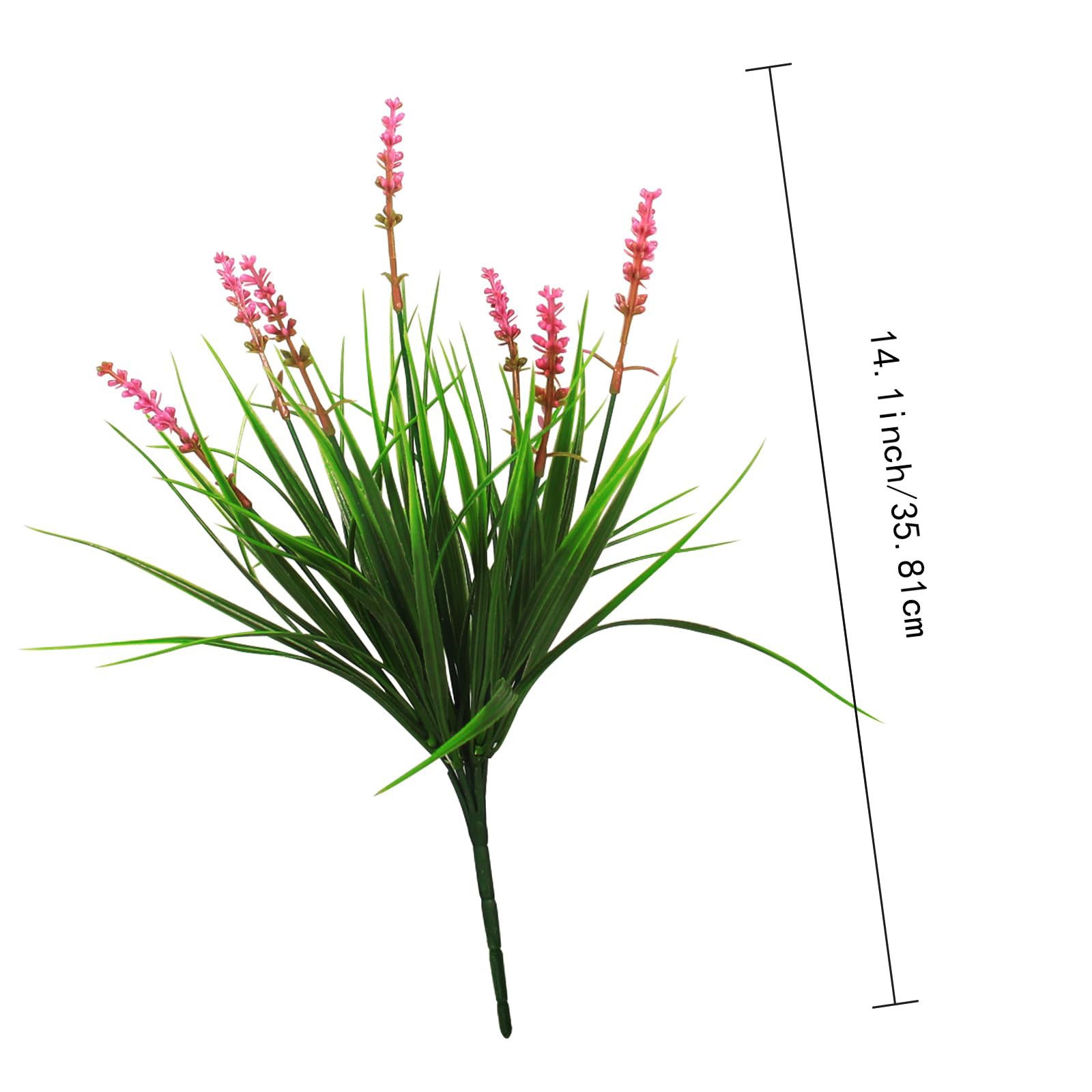 Paquete de 10 lavandas artificiales - Decoración vegetal para jardín, porche, boda | Plantas artificiales resistentes a los rayos UV - 2