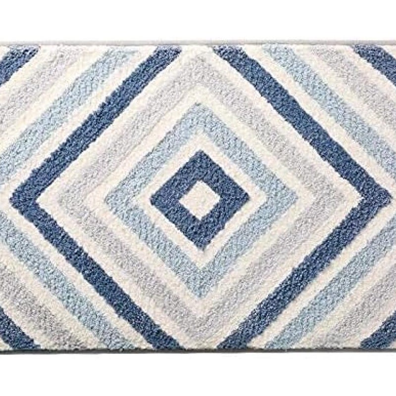 Mata łazienkowa antypoślizgowa, ultrachłonna i miękka, nadająca się do prania w pralce (niebieska, 50 x 80 cm)