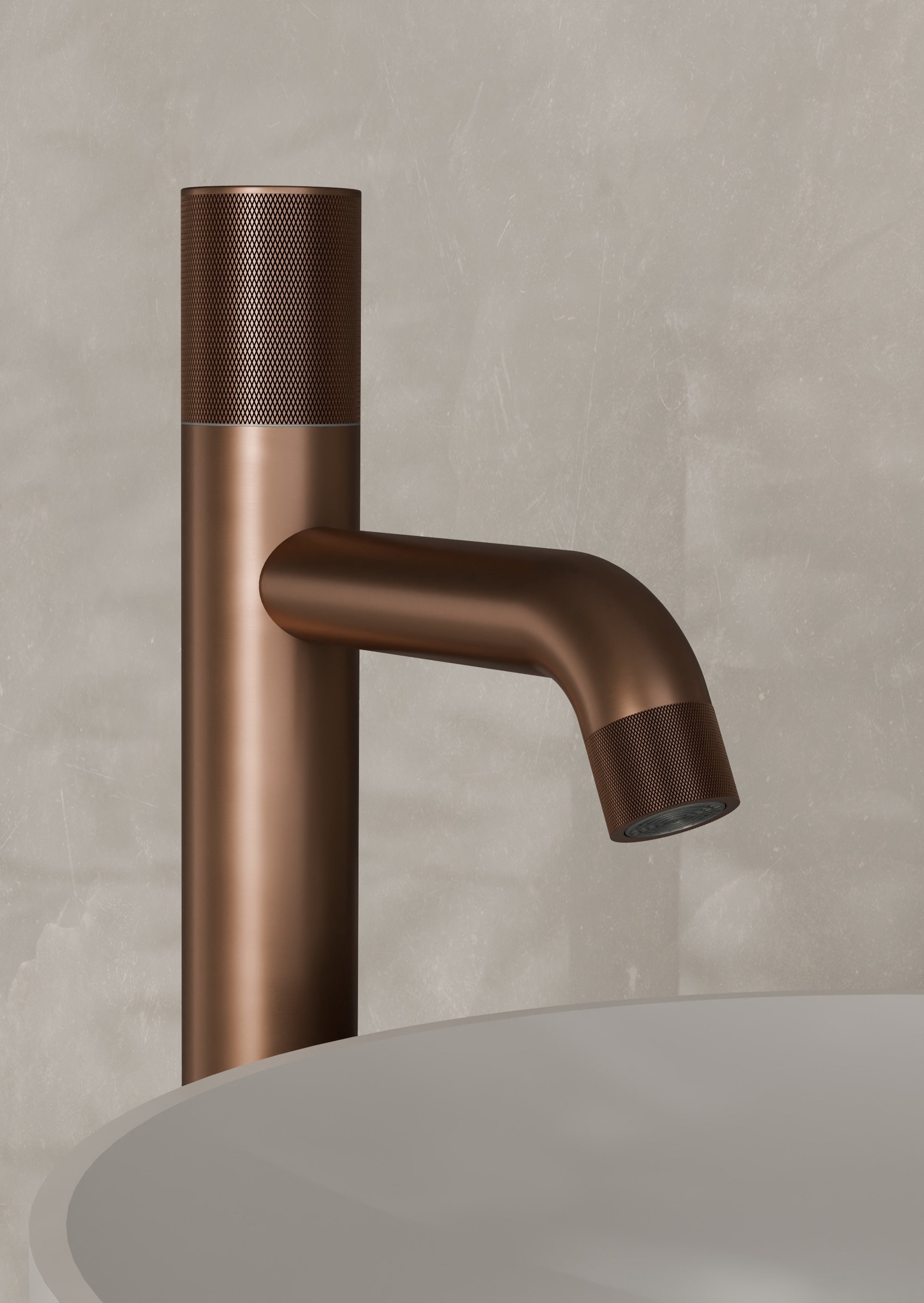 Robinet Mitigeur de Lavabo anti-calcaire Bec Haut Or Rose IMEX by Sanizéo GENOVA BDG053-3ORC