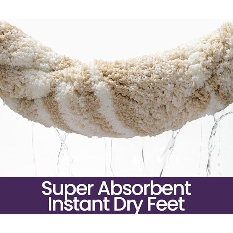 Tapis Salle de Bain Antidérapant 5080cm , Super Absorbant, Design Moderne, Lavable en Machine, pour Baignoire, Douche, Chambres, Beige - 4