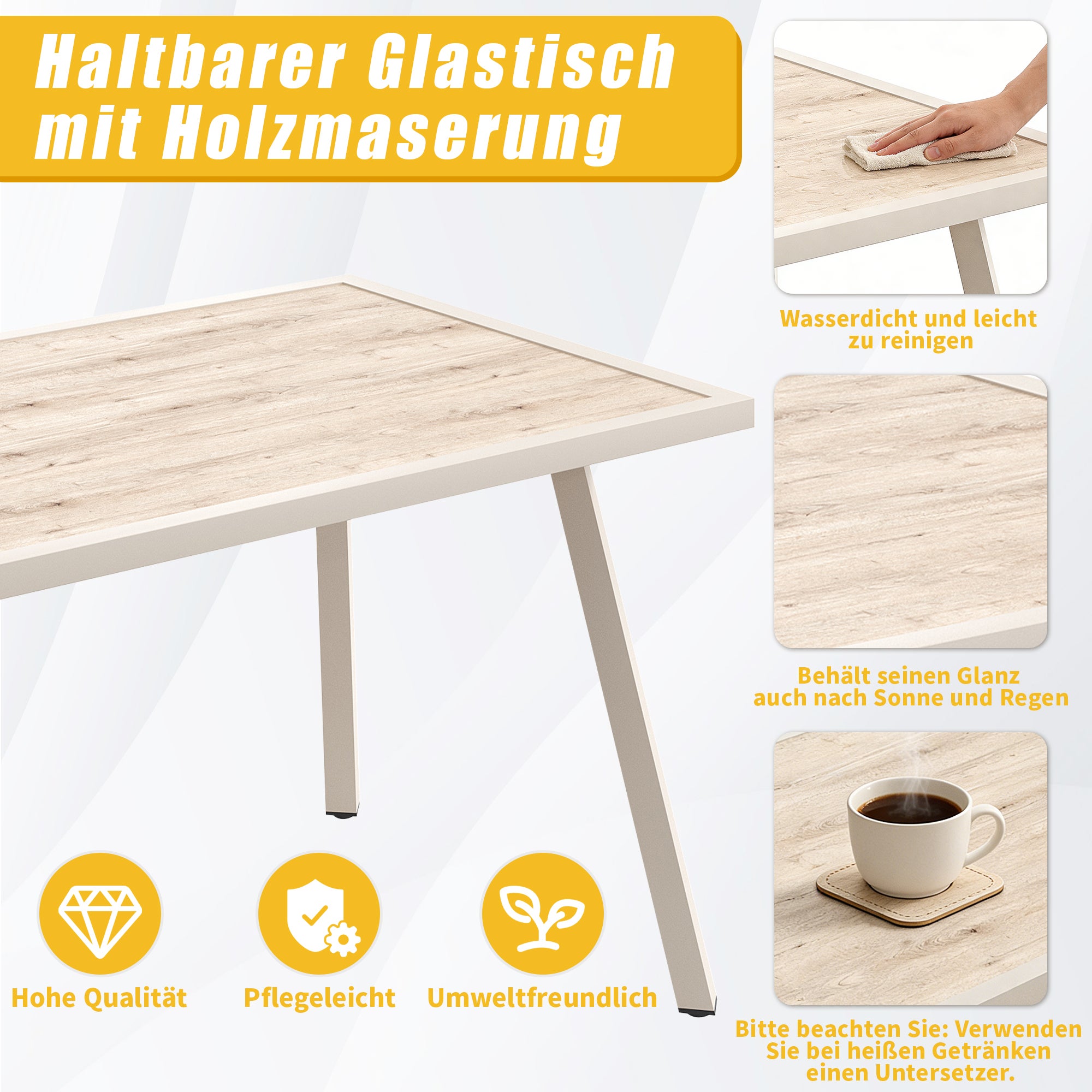 Ensemble de mobilier de jardin extérieur en L en fer pour 8 places avec coussins | 3 canapés + 2 fauteuils en rotin PE + Table en verre- Beige - 9