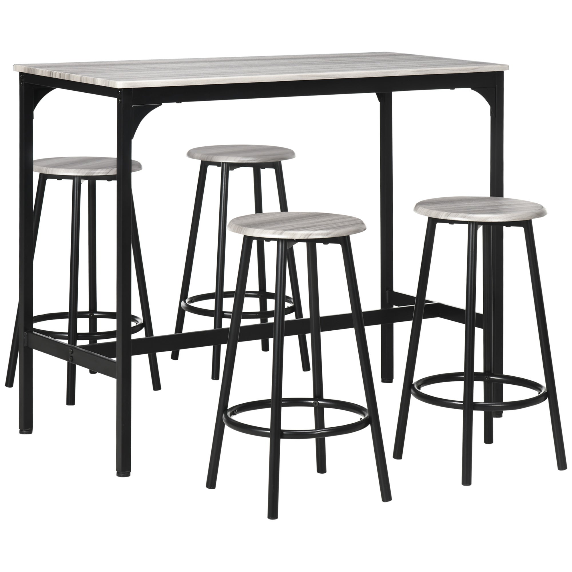 Table de bistro avec 4 tabourets intégrés - SA - Antiquités