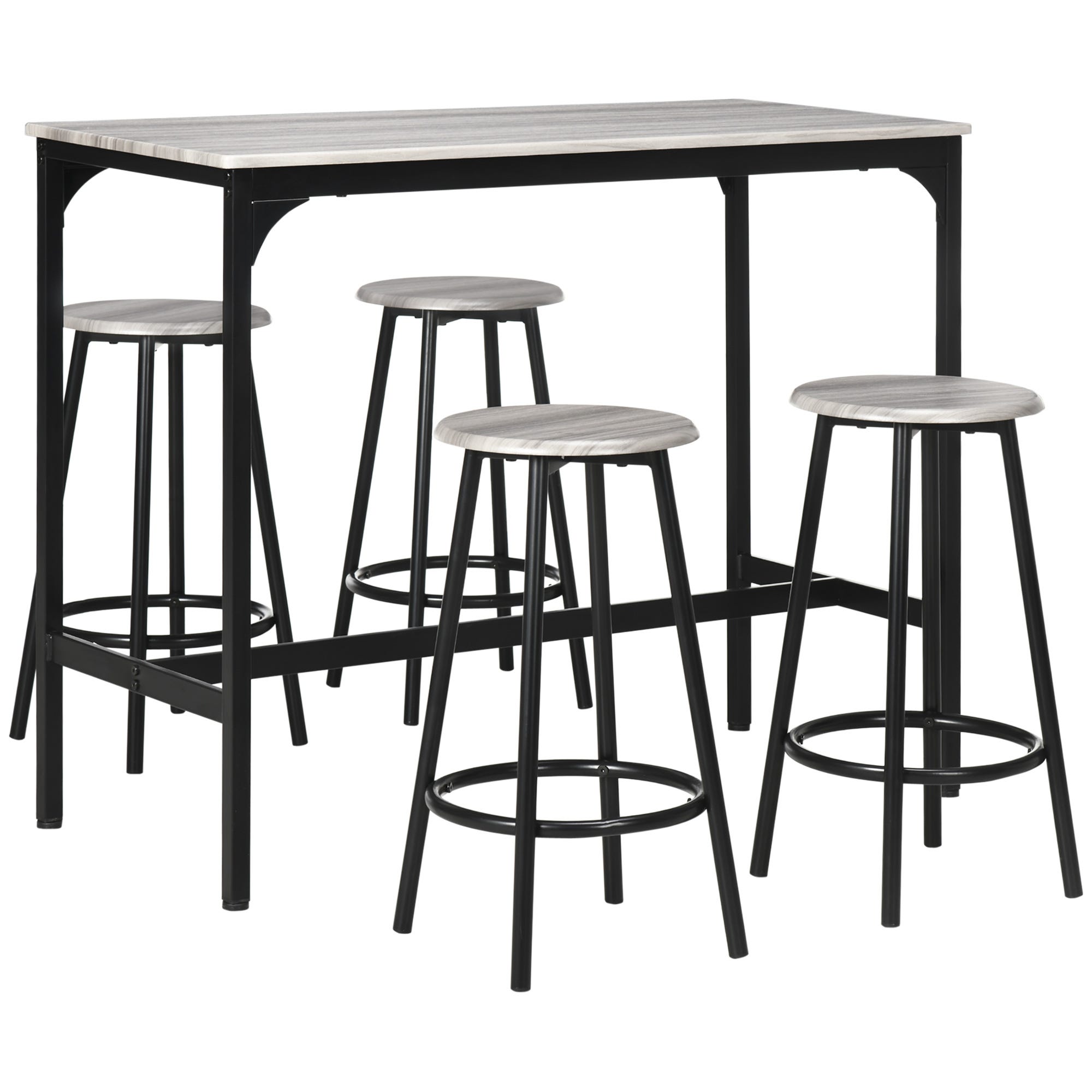 Table de bistro avec 4 tabourets intégrés - SA - Antiquités Table de bistro avec 4 tabourets intégrés - SA - Antiquités