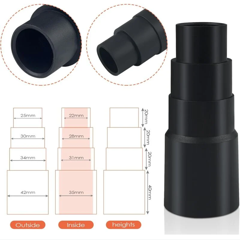 3 Adaptateurs Tuyau Aspirateur Universels 25-42mm - Raccordement Compatible Multi-Marques