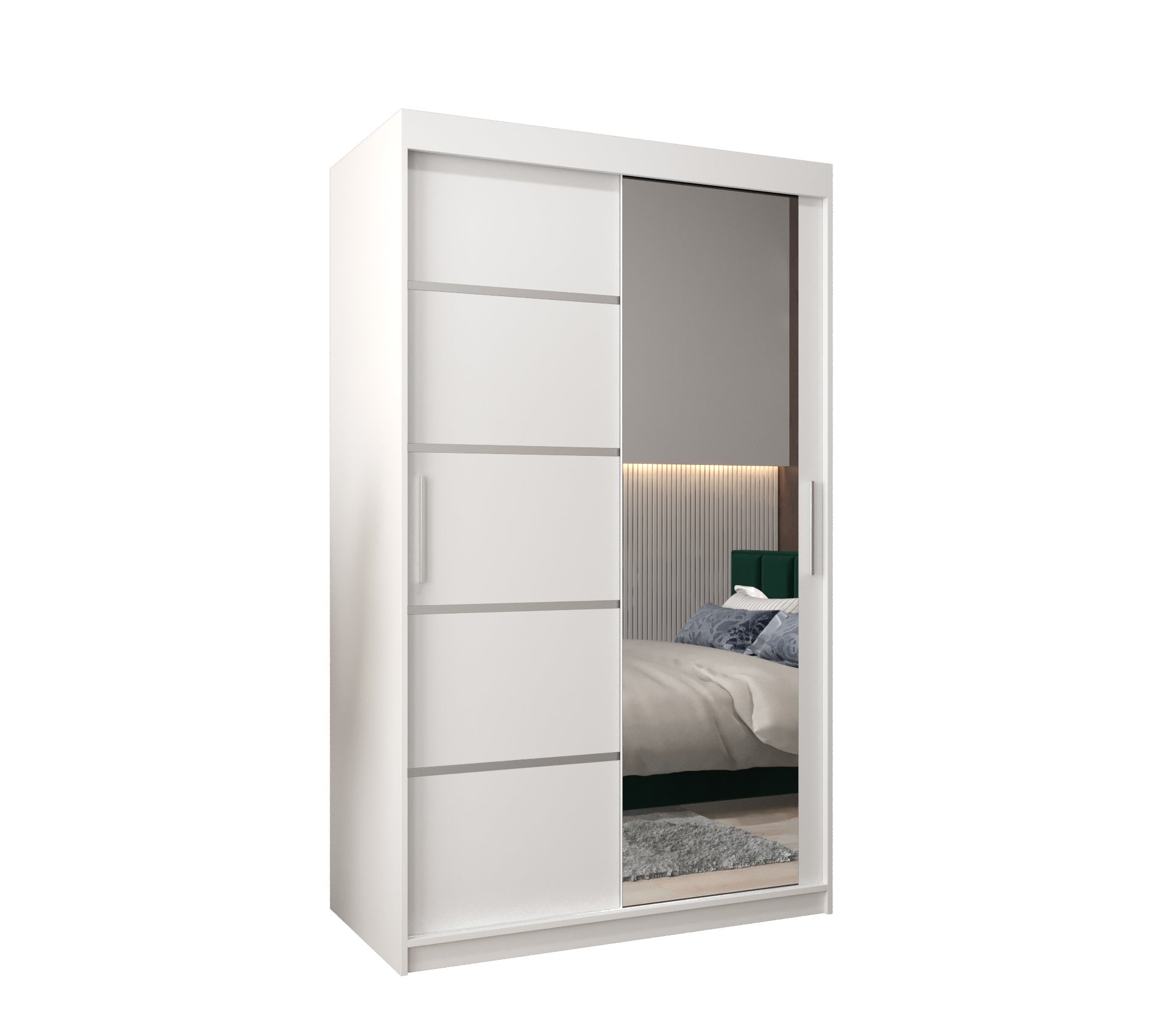 Szafa przesuwna garderoba Verona 2 120 x 62 x 200 cm Biały - Abiks Meble