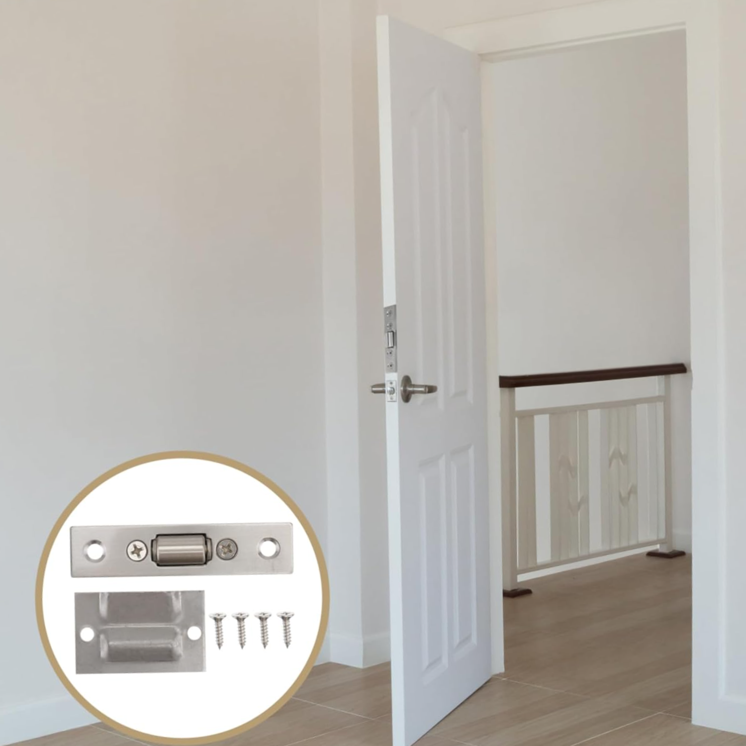 Zamek do drzwi ze stali nierdzewnej, zamek wpuszczany ukryty, zamek niewidoczny, zawias, 2 sztuki - 7