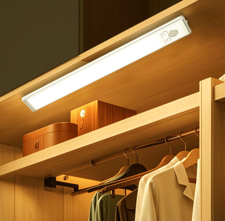 Iluminación magnética para armarios, inalámbrica, regulable, ideal para cocina y escaleras, 30 cm, luz tricolor - 3