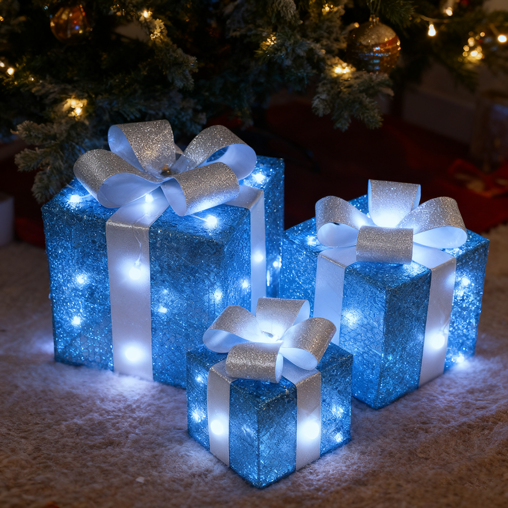 Set De Boîtes Décoratives Sapin De Noël Noir Rouge Doré Carton  2 Unites 89711307