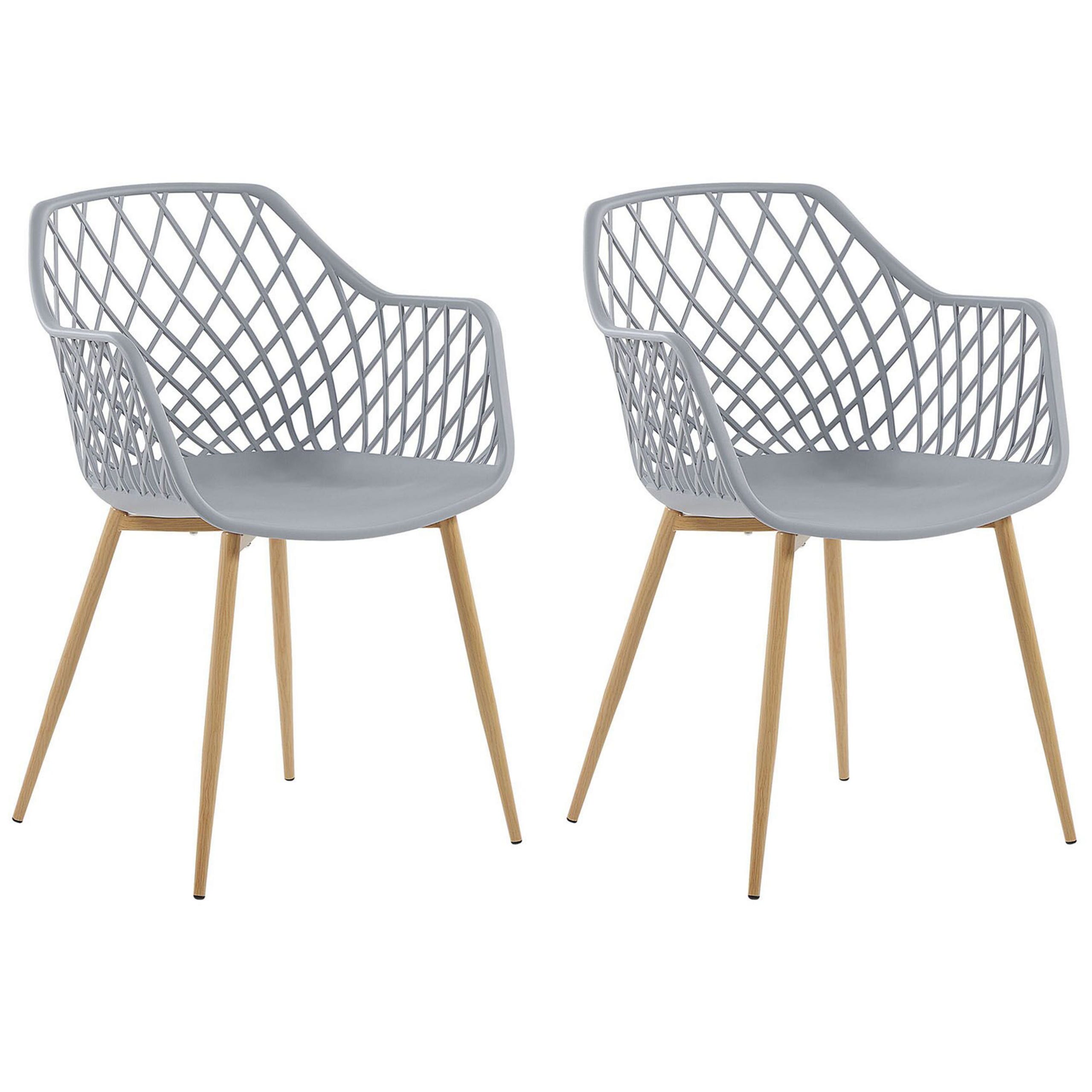 Beliani Conjunto De 2 Sillas De Comedor NASHUA Gris Claro Leroy Merlin beliani-conjunto-de-2-sillas-de-comedor-nashua-gris-claro-leroy-merlin