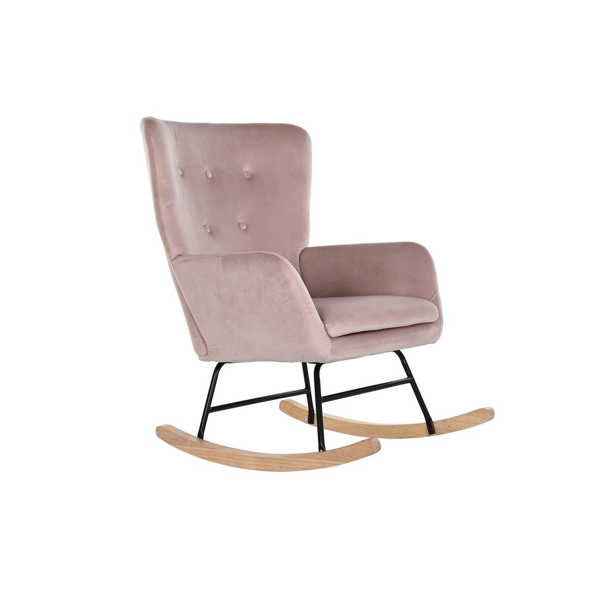 Mecedora dkd home decor natural negro rosa metal poliéster (66 x 80 x 90 cm)