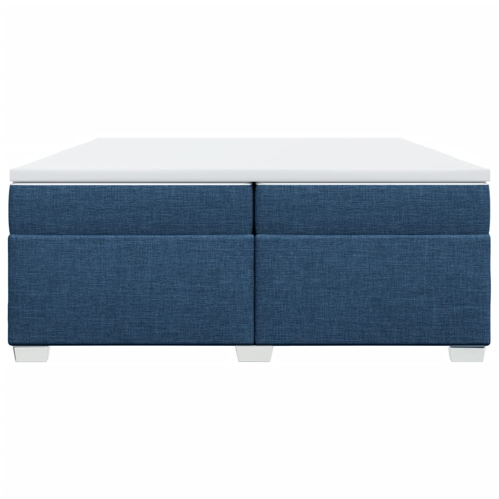Sommier à lattes de lit avec matelas Bleu 200x200 cm Tissu - 4