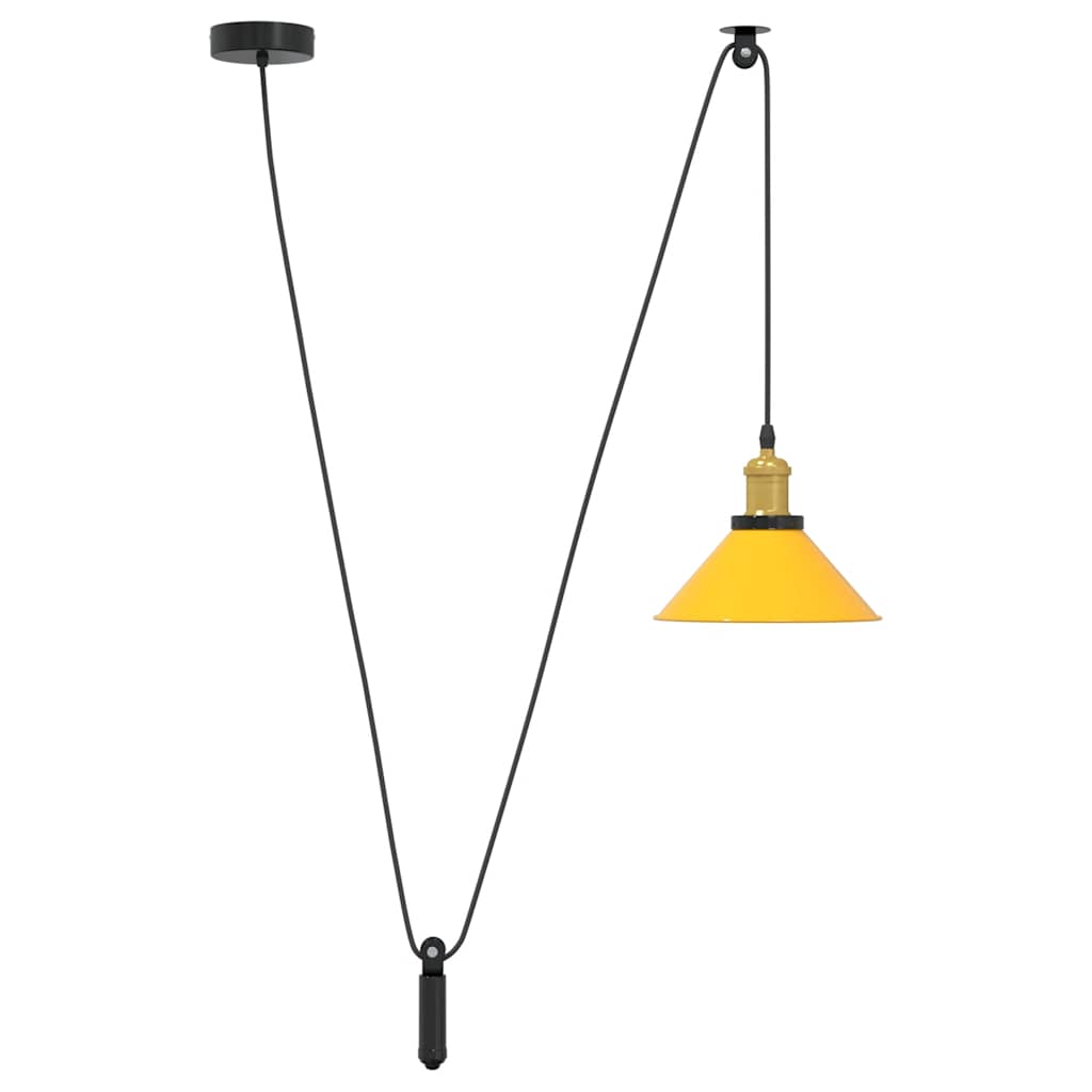 Lampa wisząca E27 z regulacją wysokości, jaskrawożółta, ? 22 cm