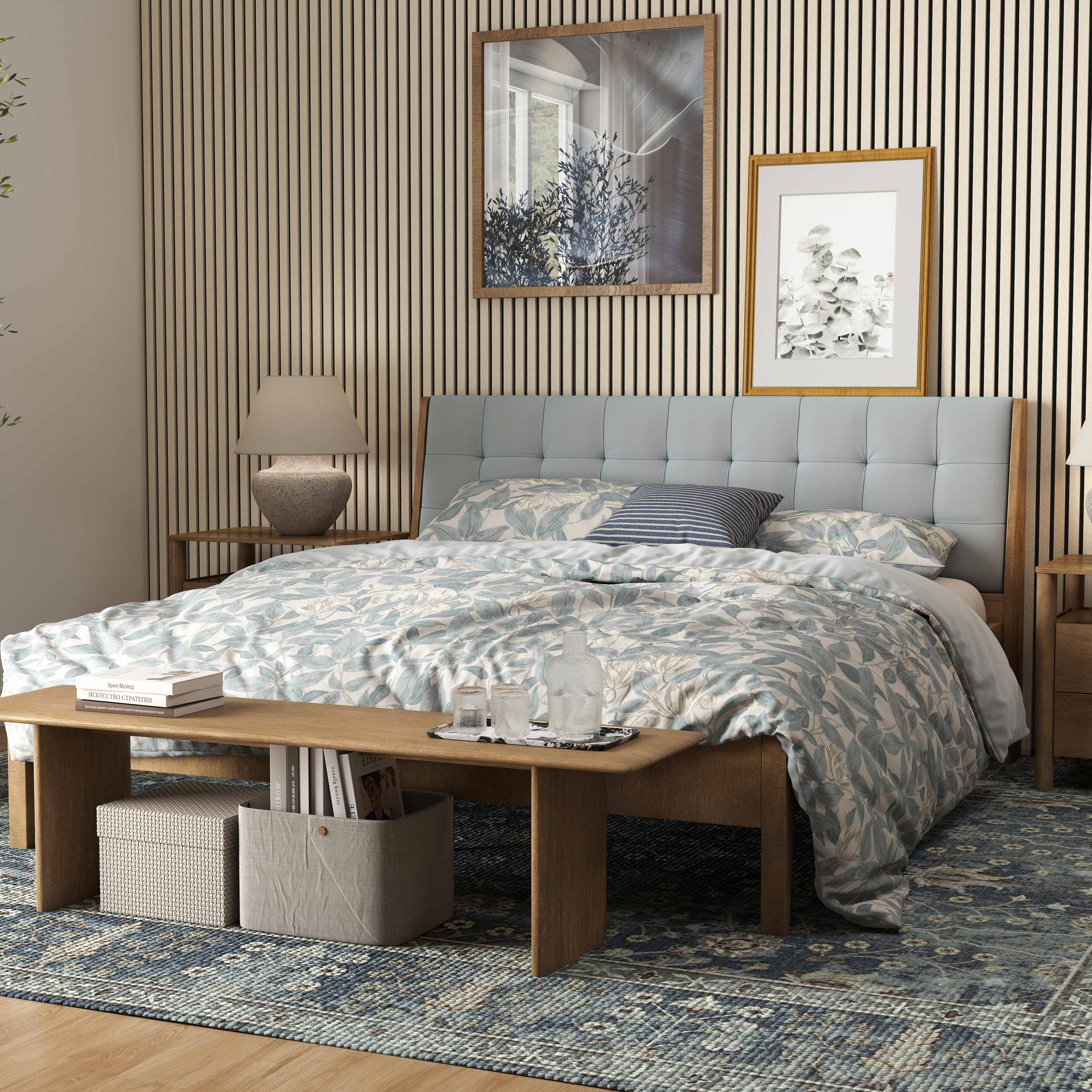 Paneles acústicos decorativos de mdf para paredes - set de 2 unidades - 240x60 cm - color roble natural