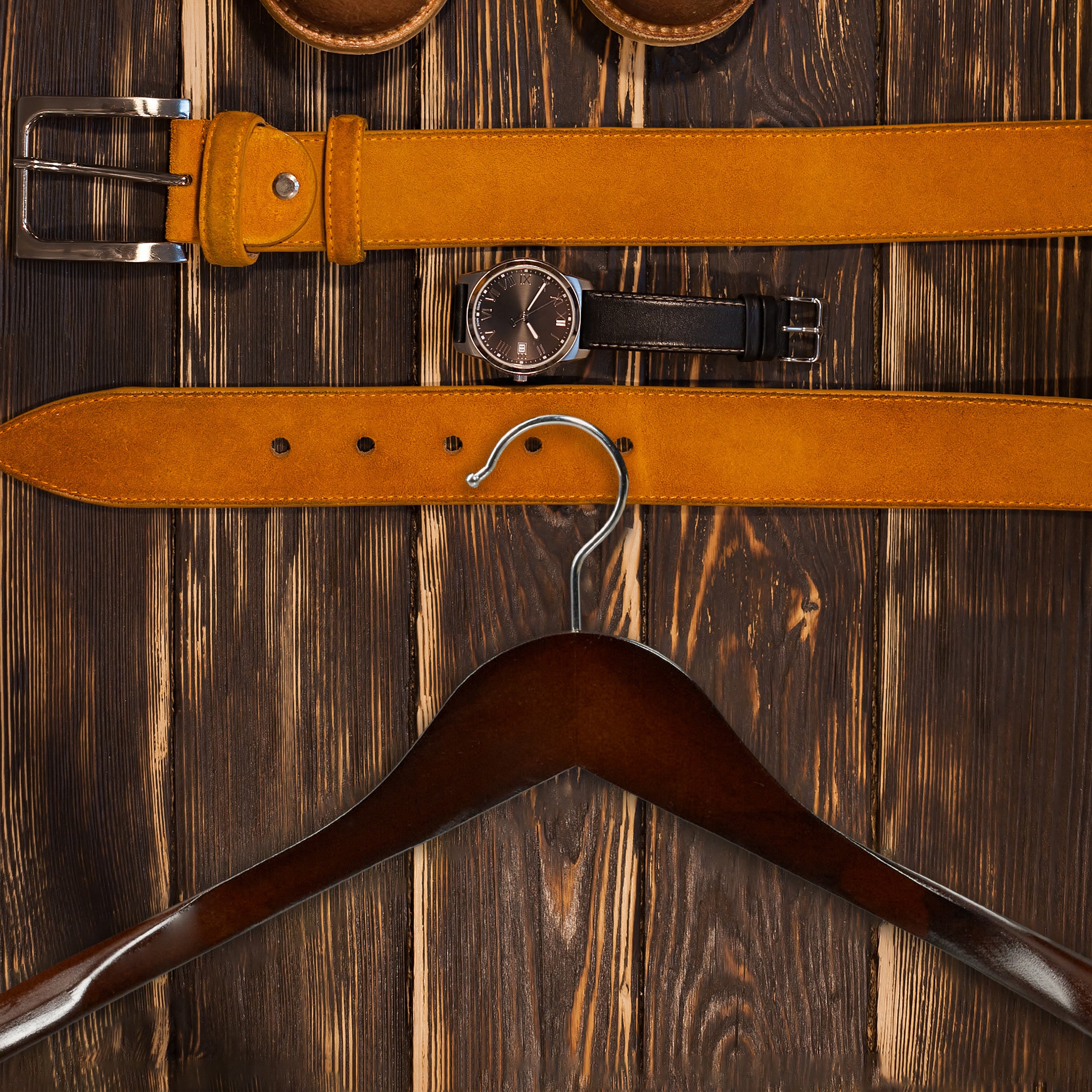 Cintre épaule large, Set de 20, Cintre en bois, vestes, costumes, Crochet 360°C, brun foncé, Relaxdays - 2