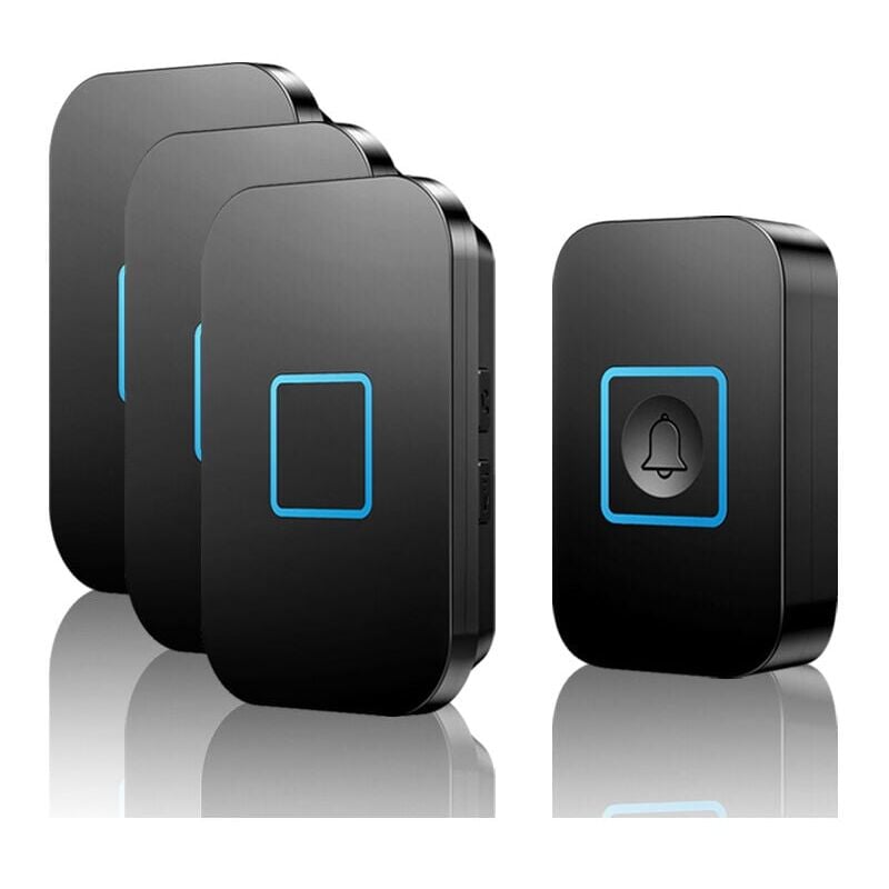 Kit de sonnette sans fil, portée de 400 m, étanche IP55, pour porte d ...