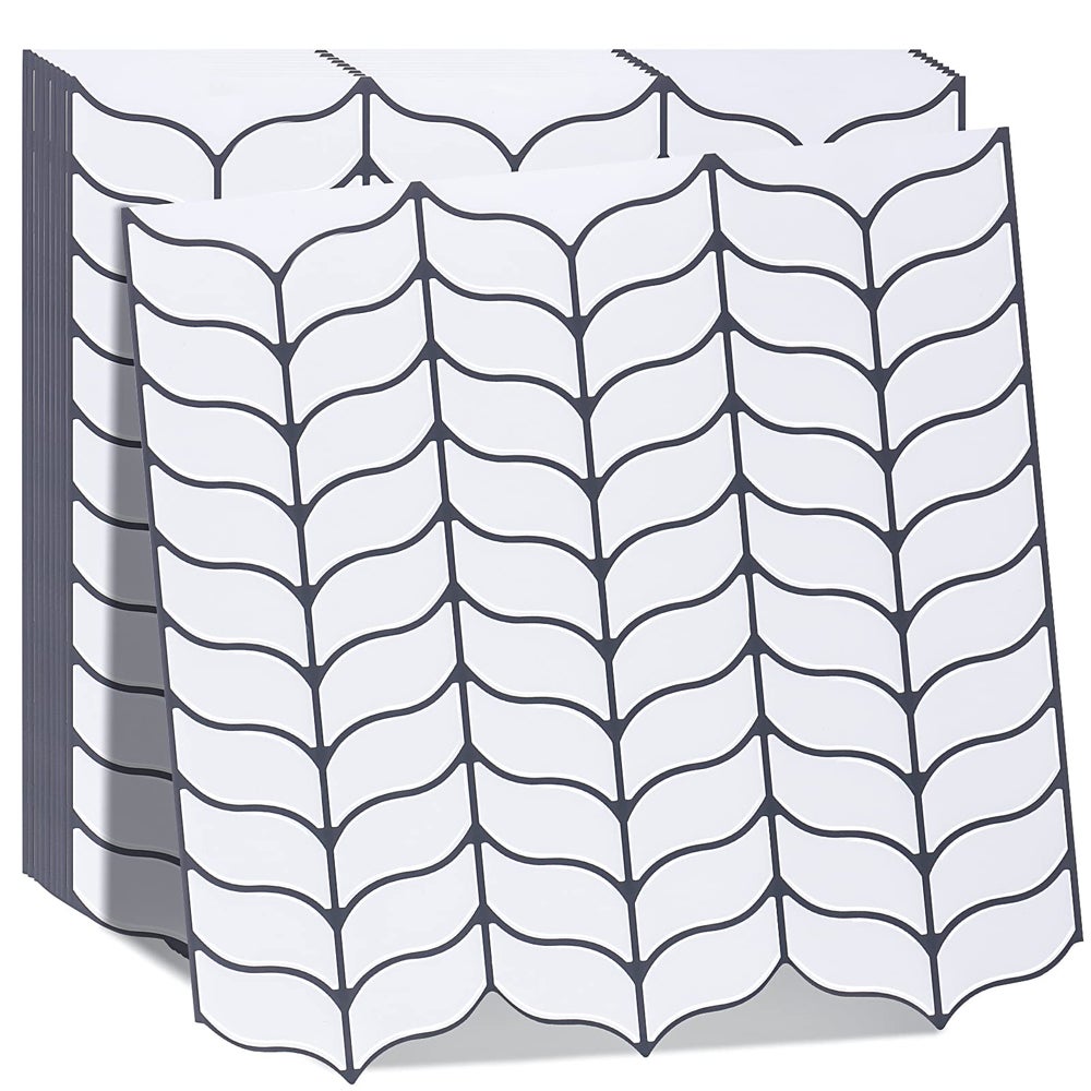 Lot De 3 Autocollants Muraux 3D PVC 23x50 Cm - Décoration Pour Salle De Bain, Cuisine, Salon, Bureau