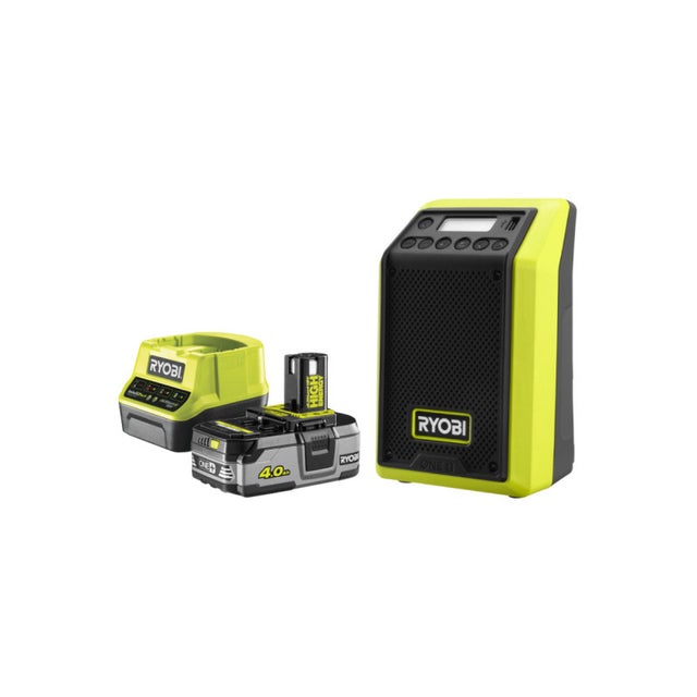 Pack RYOBI 18V Radio bluetooth AM/FM - 1 Batterie 4,0Ah - 1 Chargeur rapide 2,0Ah