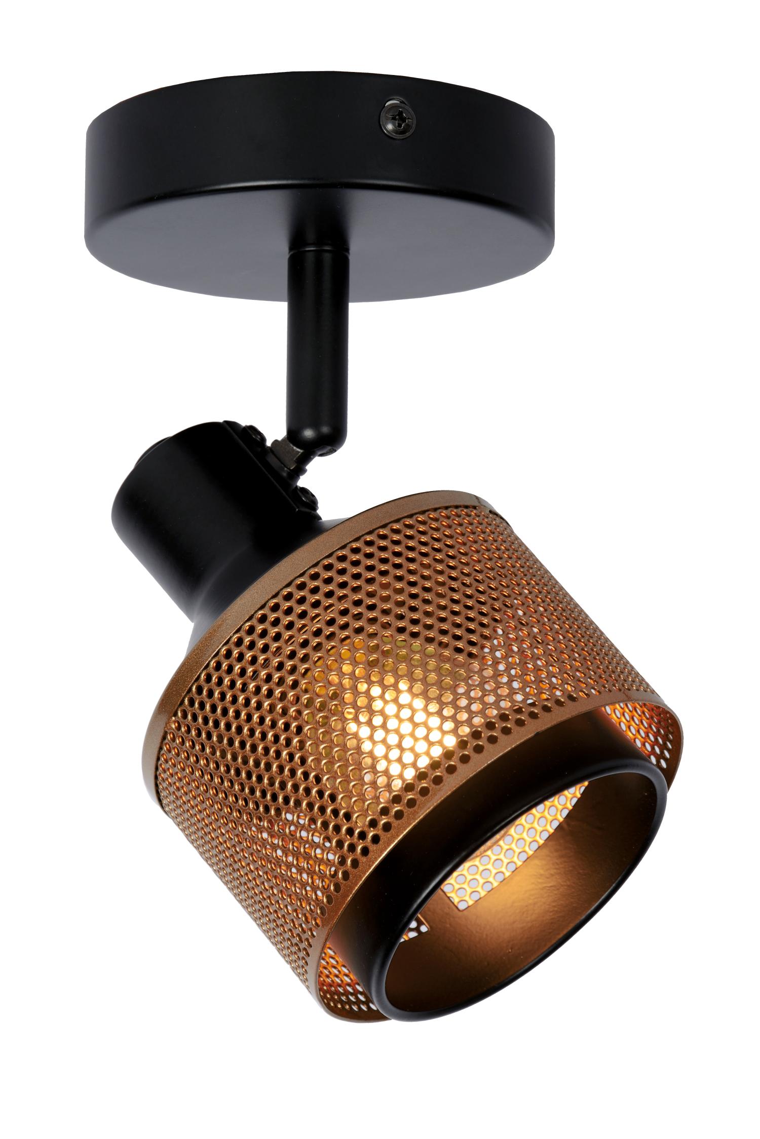 Lampa sufitowa RAFA czarno-złota-odcienie złota 1xE14x40W metal wym:16x10x14cm IP20 Lucide