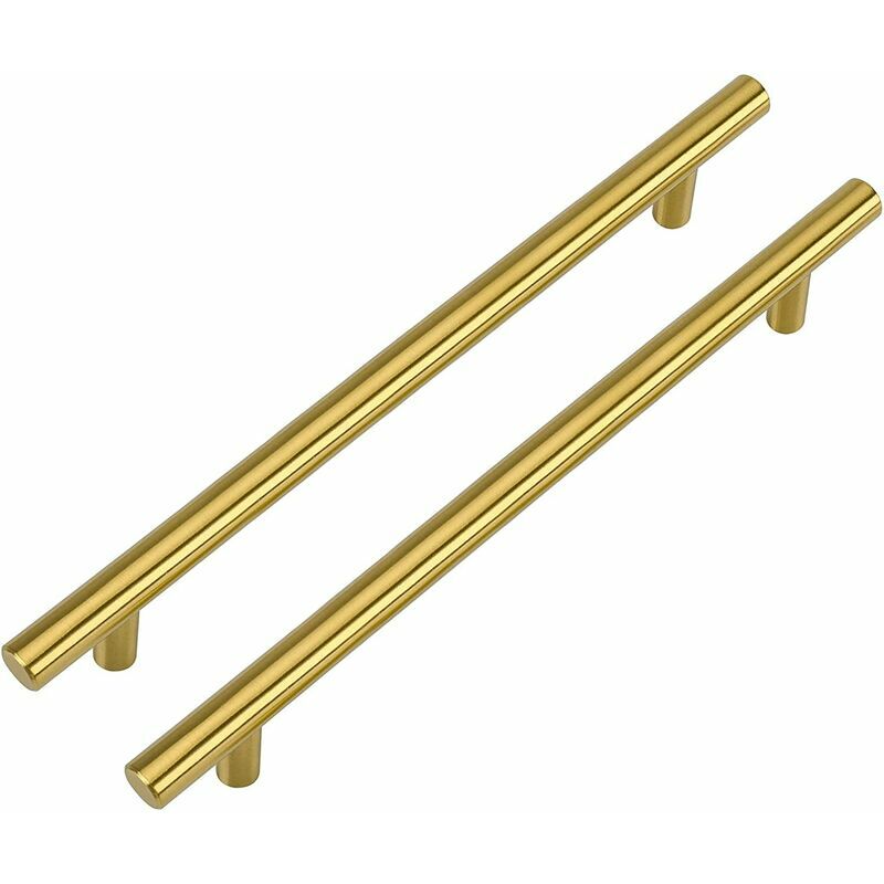 Zestaw 2 złotych uchwytów do mebli, uchwyty do mebli kuchennych, rozstaw otworów 160 mm, złote uchwyty