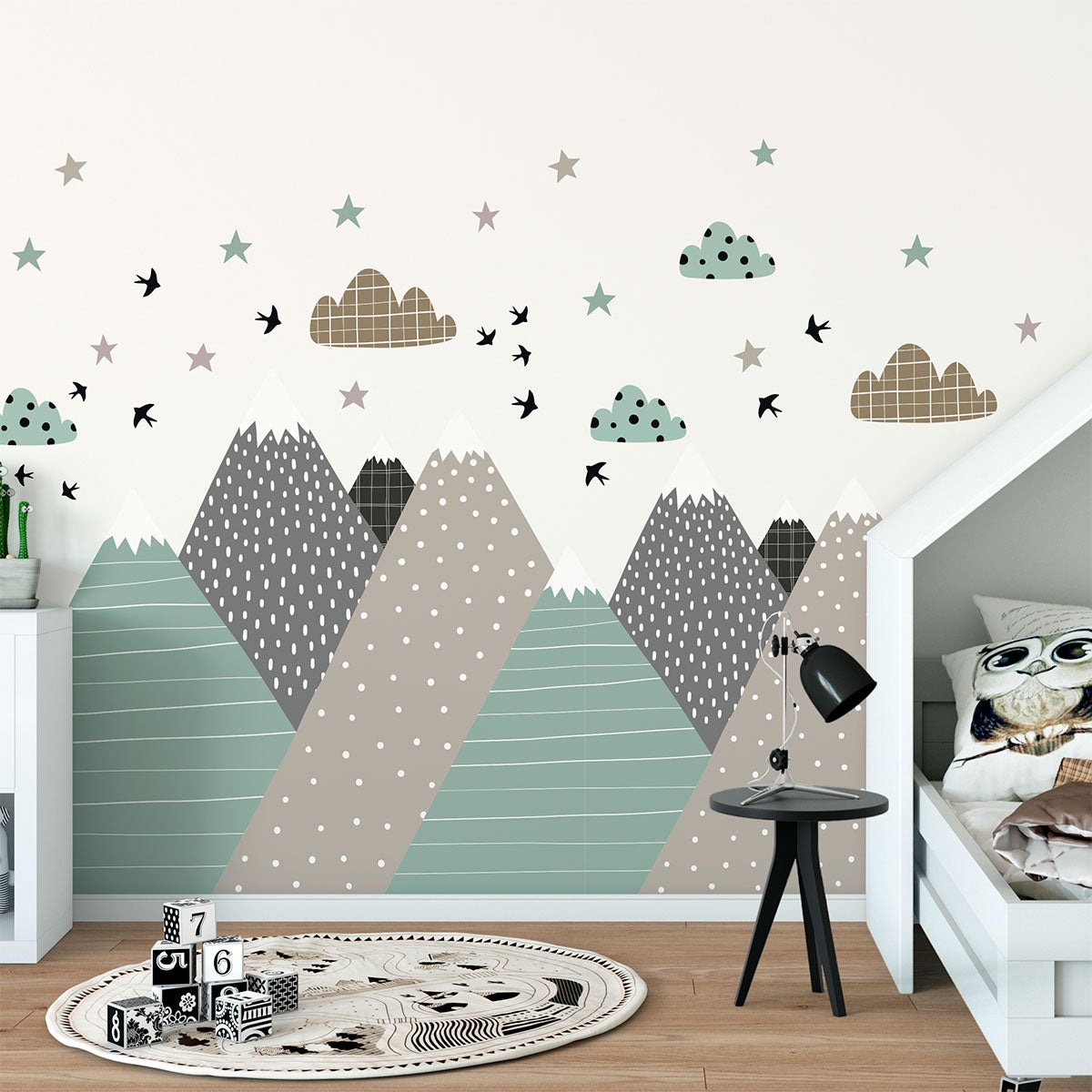 Vinilo niño escandinavo de montaña sarka - adhesivo de pared - revestimiento sticker mural decorativo - 120x180cm - 5