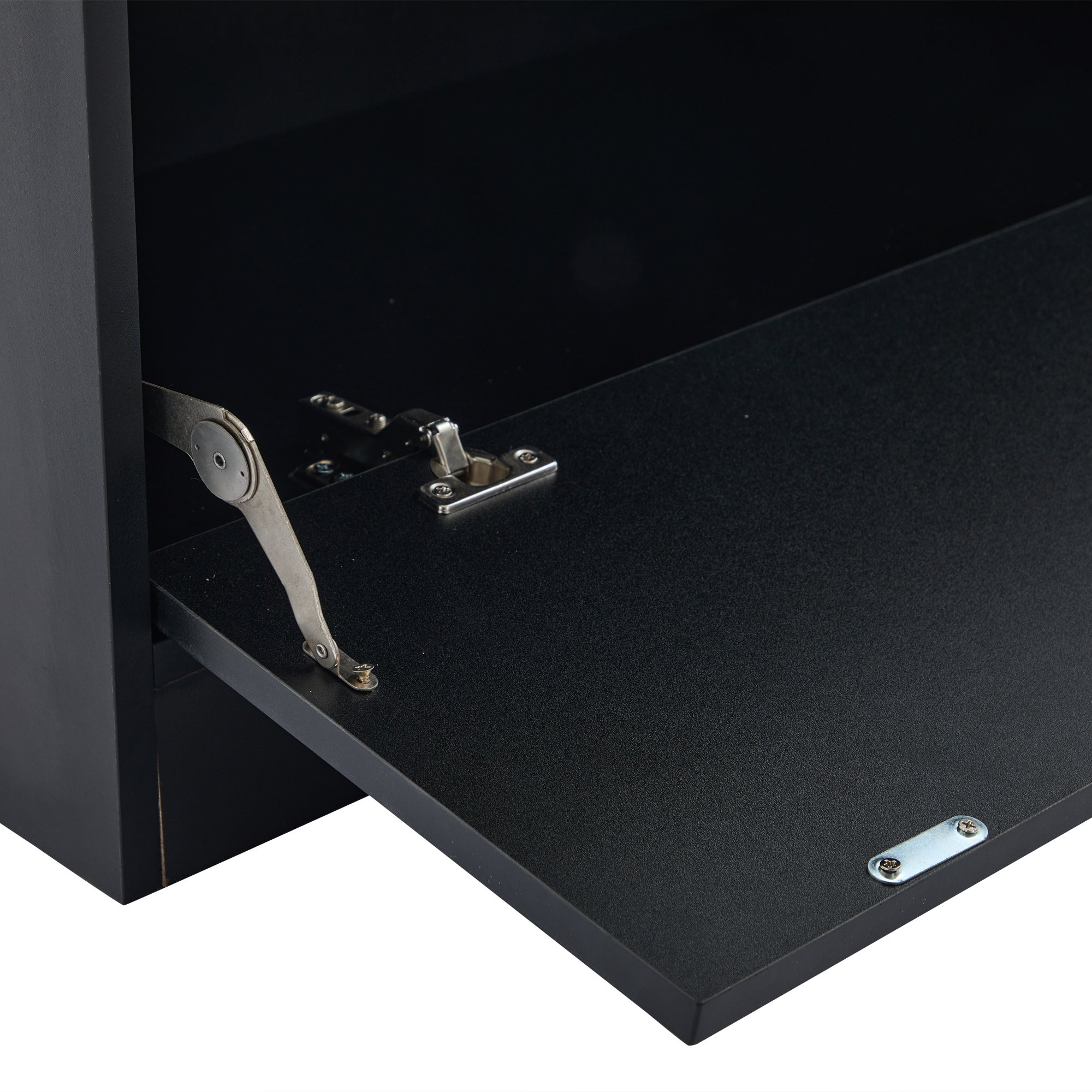 Vetrina LED moderna 80x120x35 cm - con illuminazione LED 16 colori - con 2 ante in vetro - con compartimenti per riporre - Nero - 8