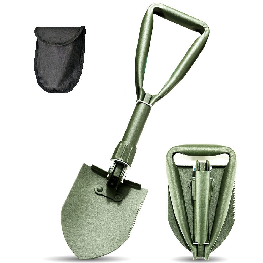 Pelle Pliante Multifonction PARENCE - 4 En 1 Pelle/Scie/Pioche/Ouvre-Bouteille - Étui Inclus