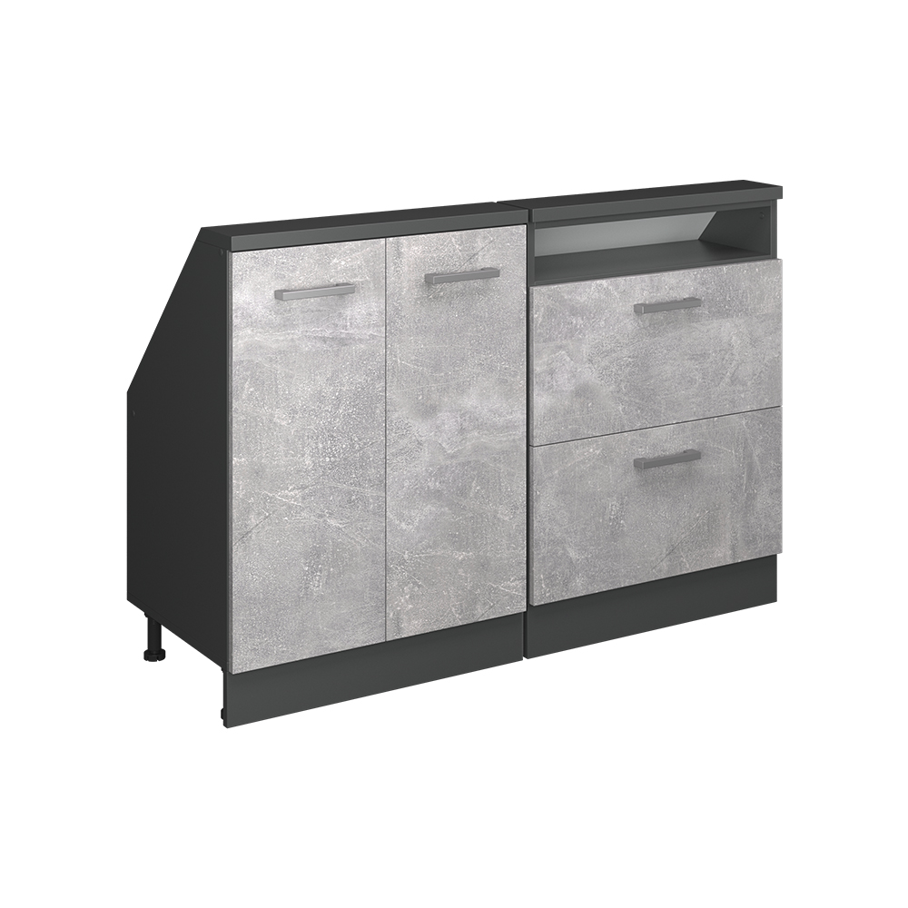 Vicco Szafka kuchenna na dach skośny R-Line, Beton, 120 cm Zestaw 2 sztuk