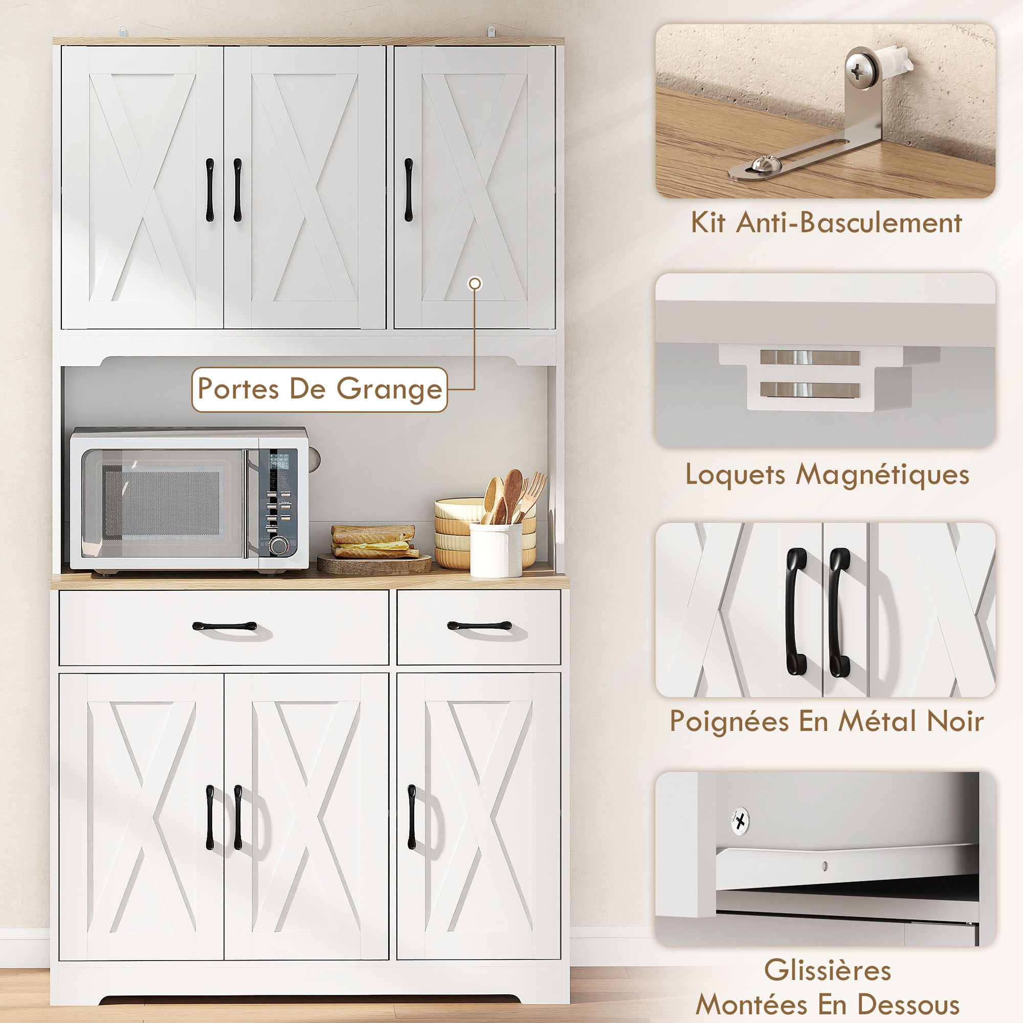 Armoire de cuisine panneau de particules HOMCOM - 6