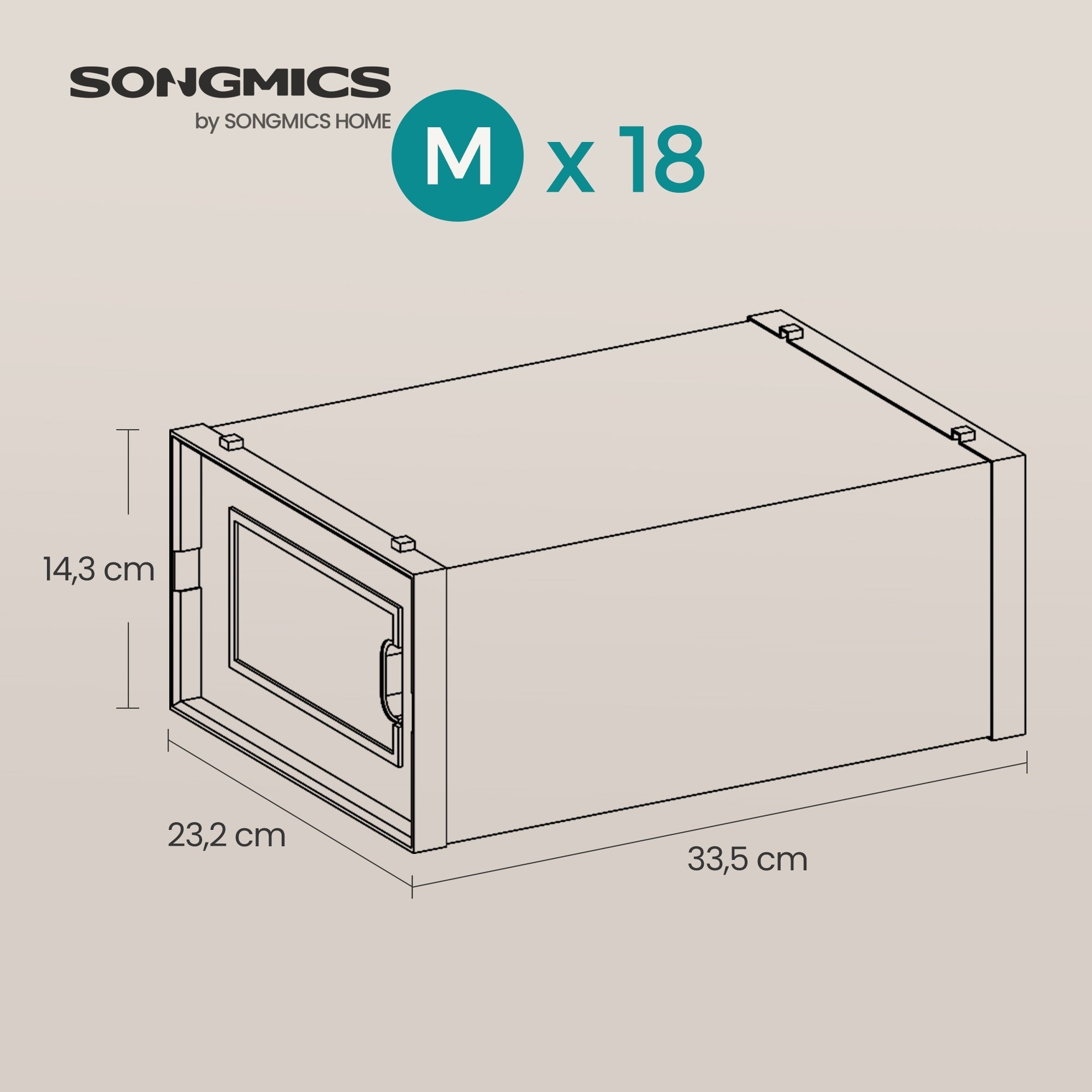 Boîtes à Chaussures, Lot de 18, Organisateur de Chaussures en Plastique, Pliable et Empilable, jusqu'à la Pointure 44, Transparent et Blanc - 4