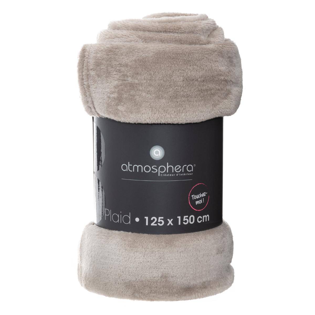 Plaid - flanelle - beige - 125x150 cm - Atmosphera créateur d'intérieur - 2