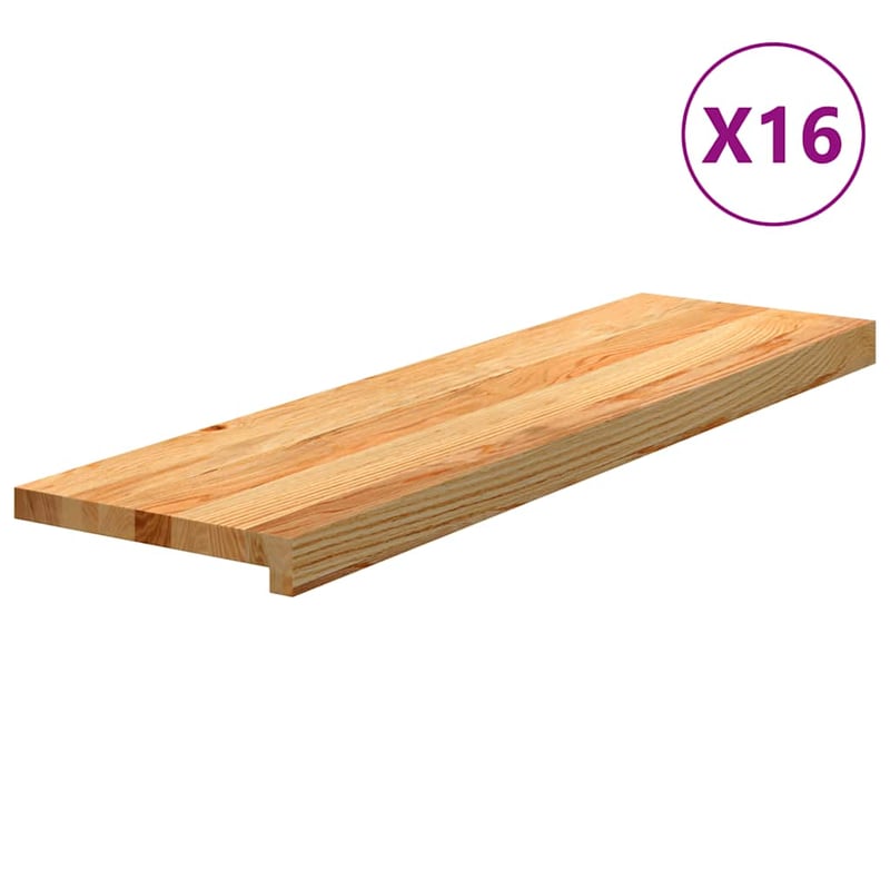 Stopnie schodowe, 16 szt. brązowe 90x30x2cm lite drewno dębowe vidaXL
