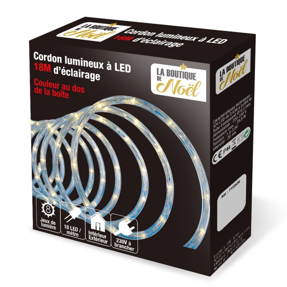 Cordon lumineux LED extérieure - 6, 10, 18 ou 40 mètres - 10 mètres - Translucide - 4