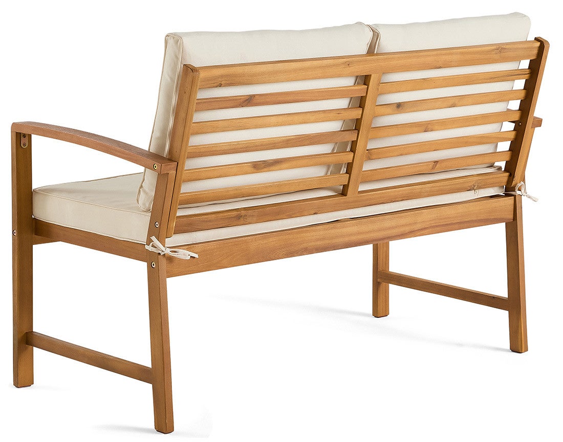 Salon de jardin 4 places en bois massif d'acacia bois / beige - KAILI - Best Mobilier - 7