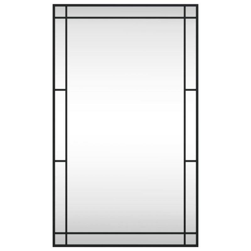 vidaXL Specchio da Parete Nero 60x100 cm Rettangolare in Ferro - 3