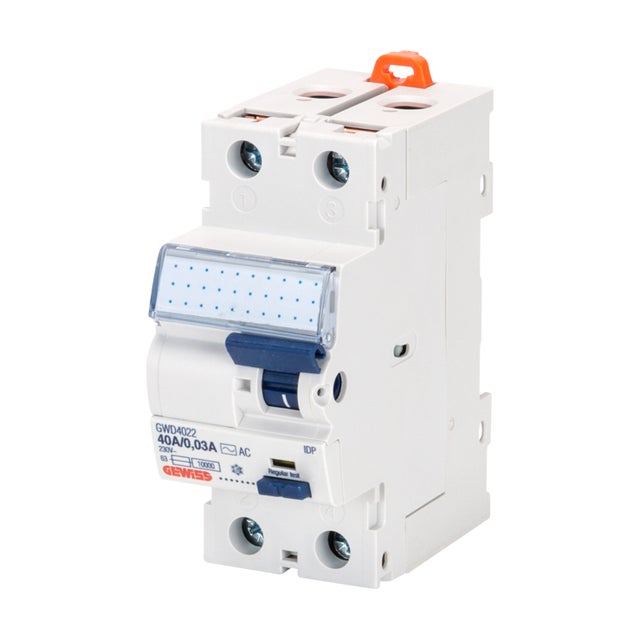 Interrupteur différentiel 25 A instantané 2 modules 300 mA type AC - GEWISS - GWD4004