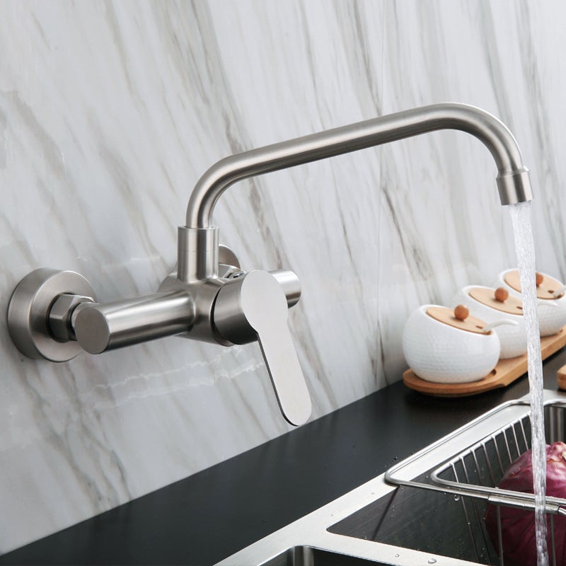 Kran ze stali nierdzewnej 304 do ciepłej i zimnej wody, nowoczesny kran kuchenny z ergonomicznym uchwytem - 210*230 mm