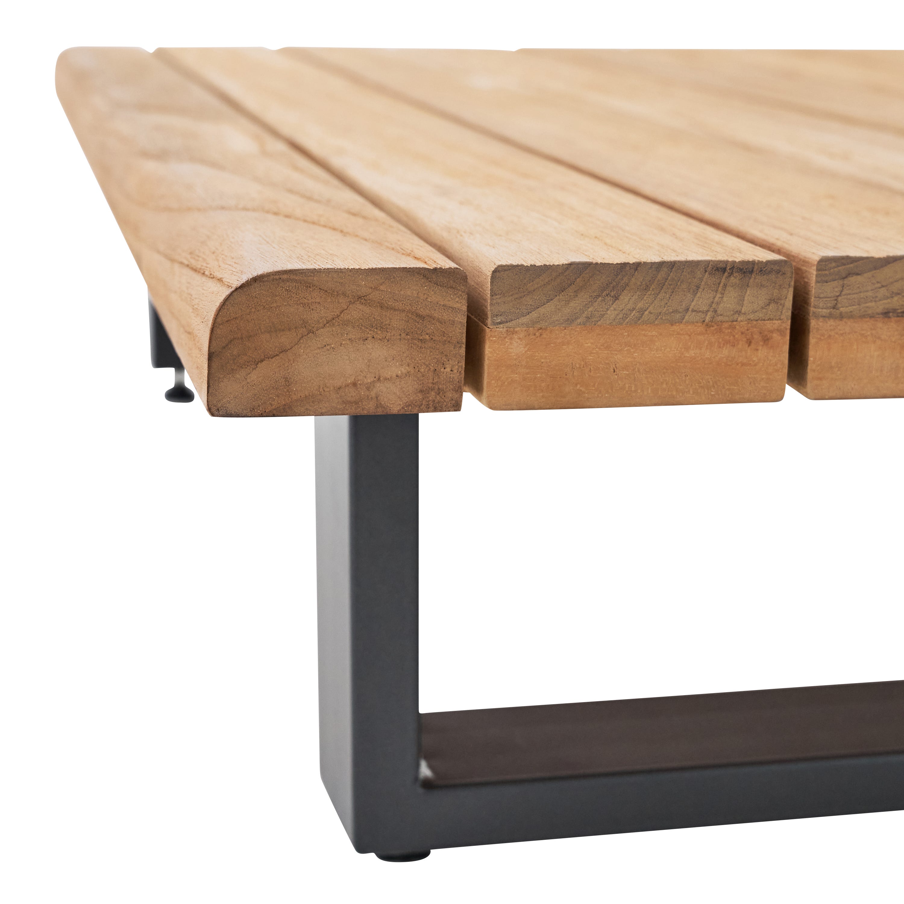 Mesa de centro em madeira de teca reciclada e alumínio 84x84 cm Naterial Sirokos - 6