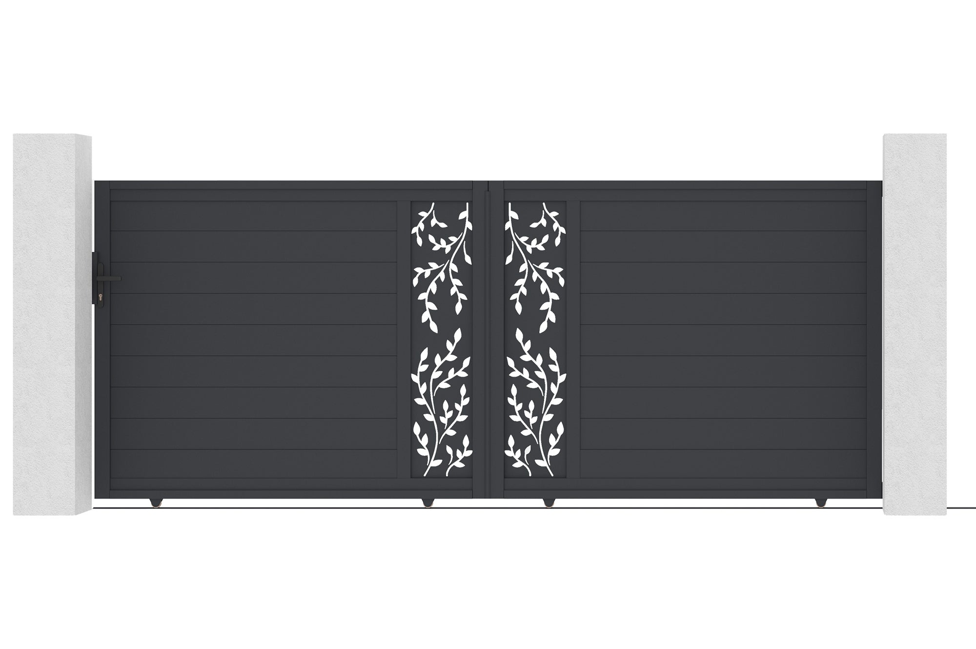 Portail coulissant 4m FOLYA H.160cm aluminium gris | Leroy Merlin