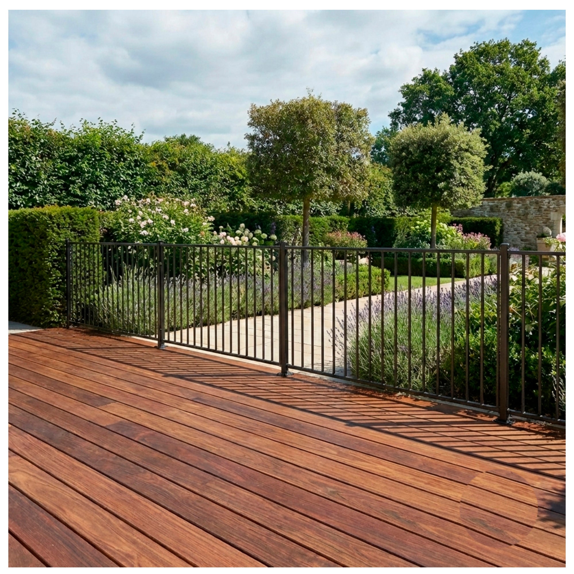 Clôture de jardin NOIR – 200 cm de largeur x 110 cm de hauteur - 8