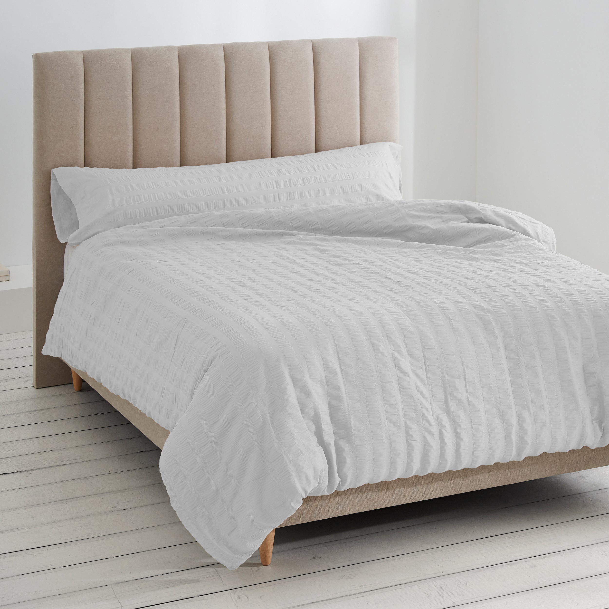 Duo housse de couette Amán - Coloris Blanc - Lit de 105 | Leroy Merlin