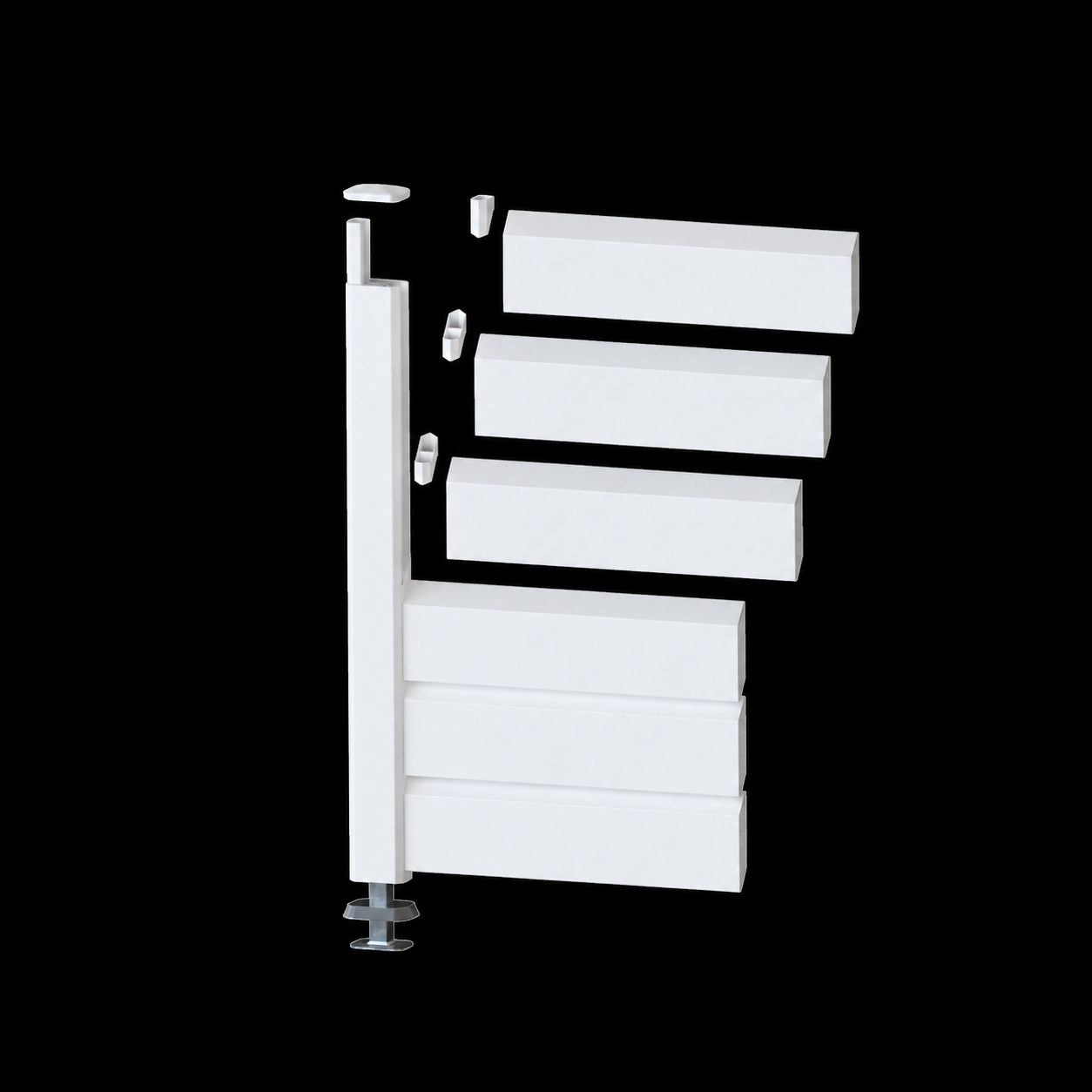 KIT CLOTURE CLOSEA PVC BLANC LG: 9M x HT: 0M51 - 6