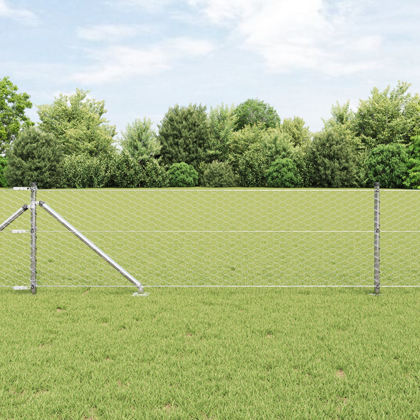 Palo della recinzione Argento 10 x 0,6 m (rete 36 mm) Acciaio 