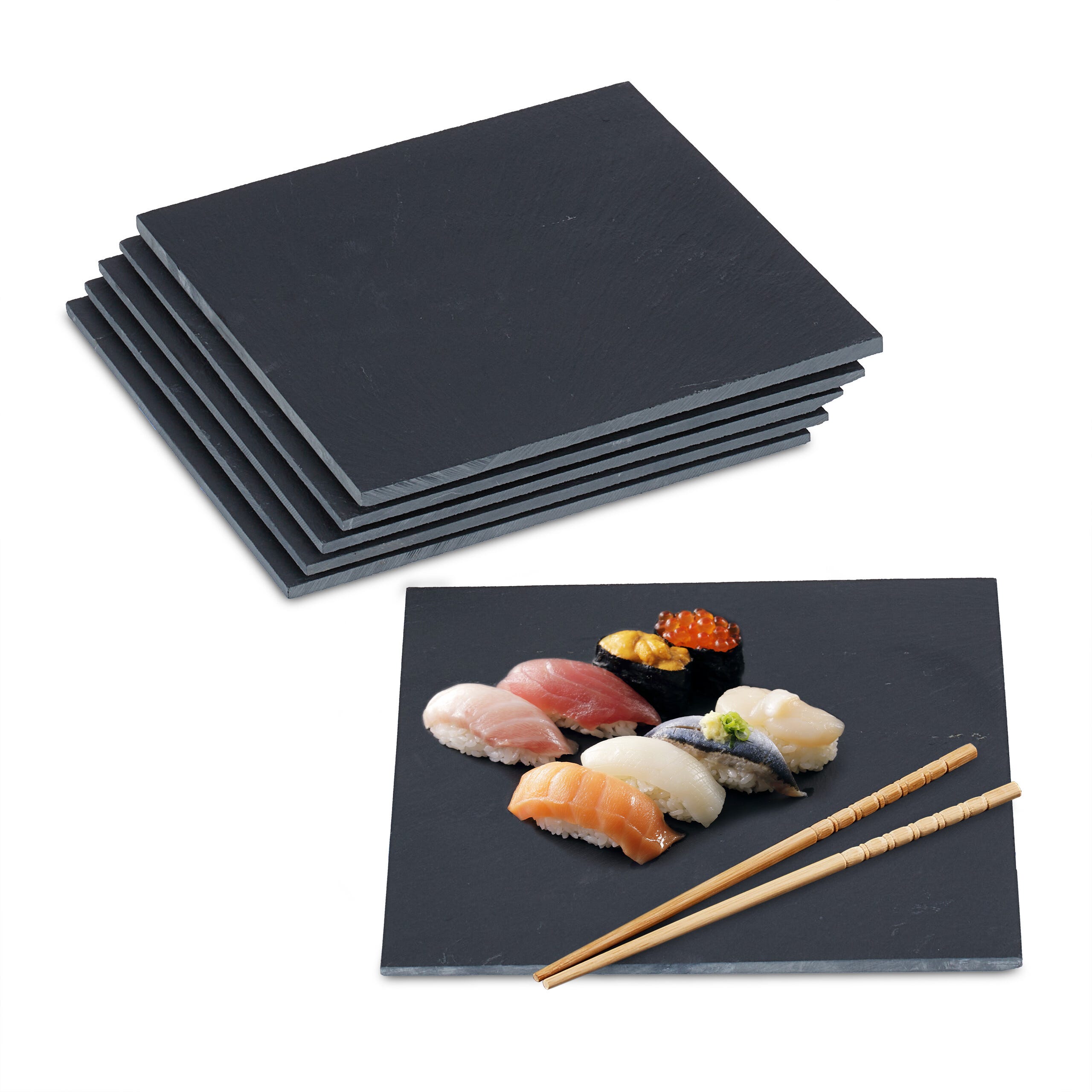 Vassoio Da Portata In Ardesia Quadrato 15x15 Cm Piatto Per Servire Finger Food Sushi Formaggi Vassoio Aperitivo 71540425 - Foto 13