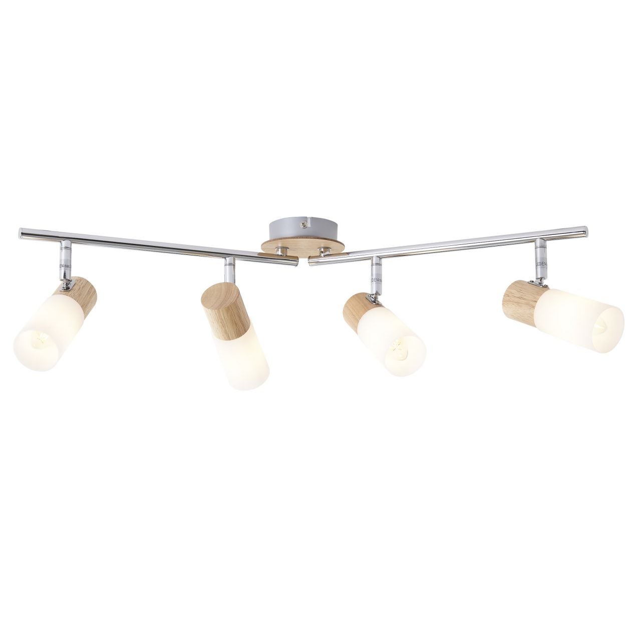 Lampa BRILLIANT, świetlówka 4-płomienna Avia, kolor czarny/drewniany, metal/drewno, 4x D45, E14, 40W, żarówki w kształcie łezki (nie dołączone), A++ - 5