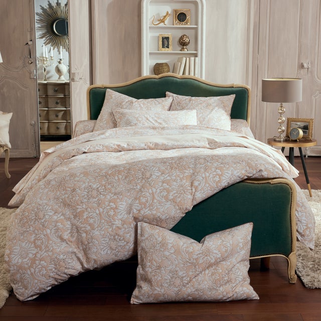 Drap percale de coton ornemental classique - Beige - 180x290 cm - Percale de coton