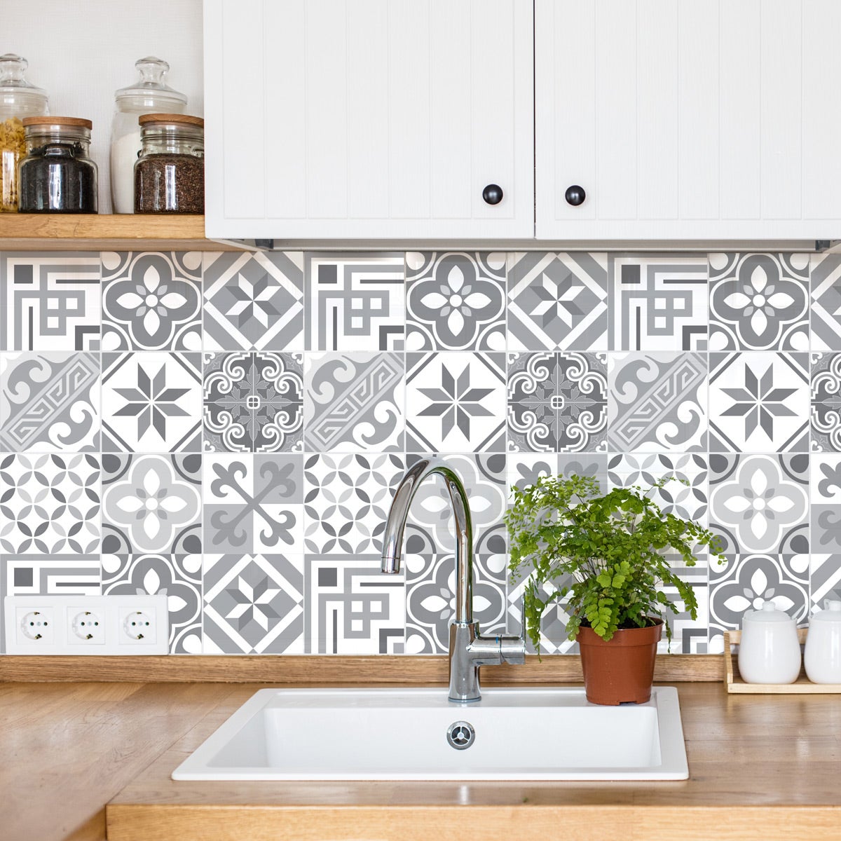 9 adesivi piastrelle di cemento azulejos carmelito - Sticker adesivo - adesivi murali - 9stickers40x40cm - 5