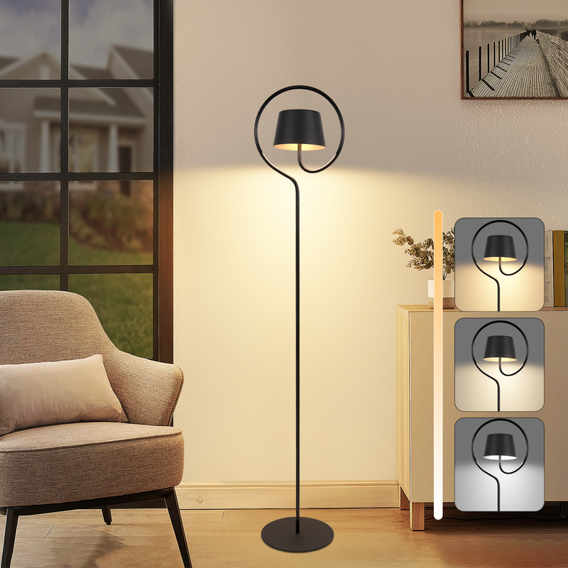 NETTLIFE Lampa podłogowa LED 120 cm: zewnętrzna, bezprzewodowa, zasilana energią słoneczną i akumulatorem USB-C, ściemnialna, z regulacją wysokości.